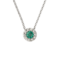 Collana Namuri Donna Rondo in Oro bianco Smeraldo 0.22 Ct PSCOL02/SM - PSCOL02/SM